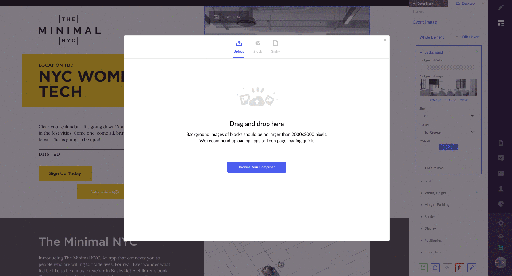 unsplash integration