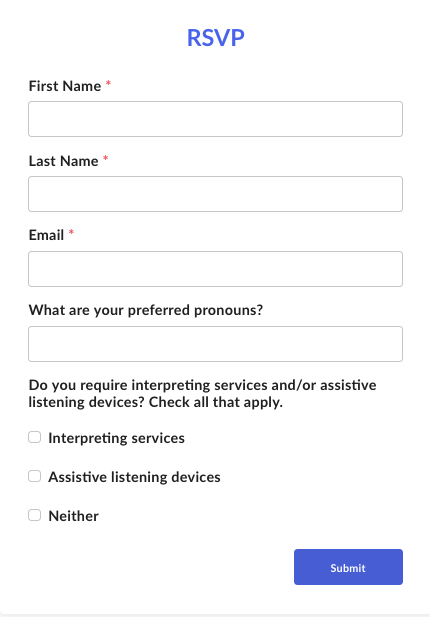 event accessibility rsvp form