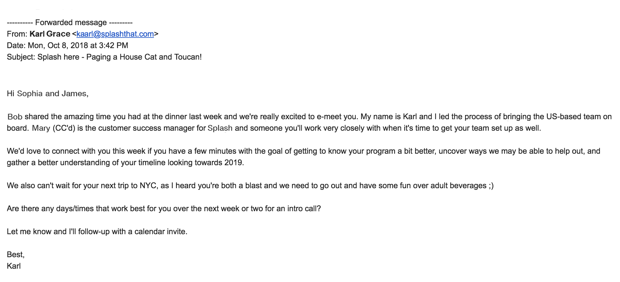 vip dinner strategy personalized follow-up 