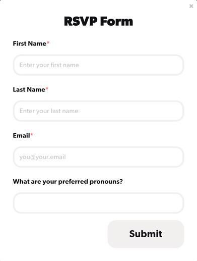 inclusive event RSVP form pronouns
