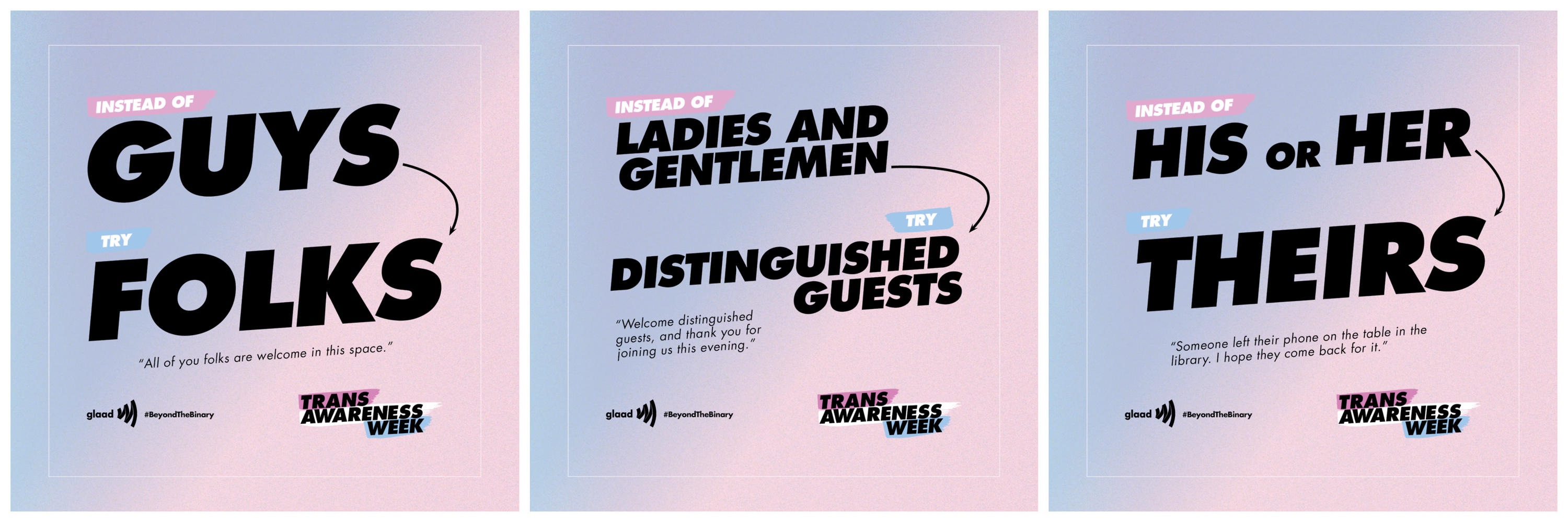 gender-neutral terms at events