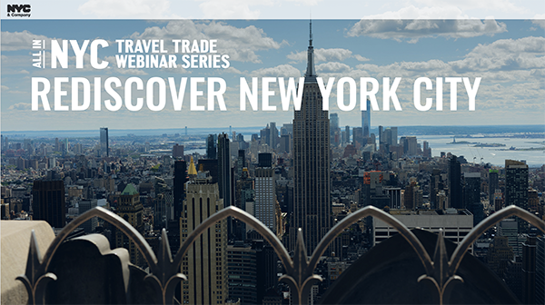 Title Slide of webinar with an image of NYC skyline on a sunny day