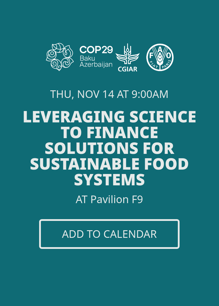 Leveraging Science to Finance Solutions for Sustainable Food Systems