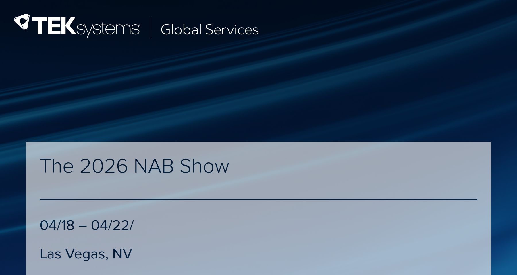 The 2026 NAB Show
